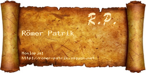 Römer Patrik névjegykártya
